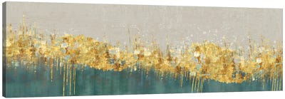Abstract Acrylic Painting II Canvas Art Print - Gold & Teal Art