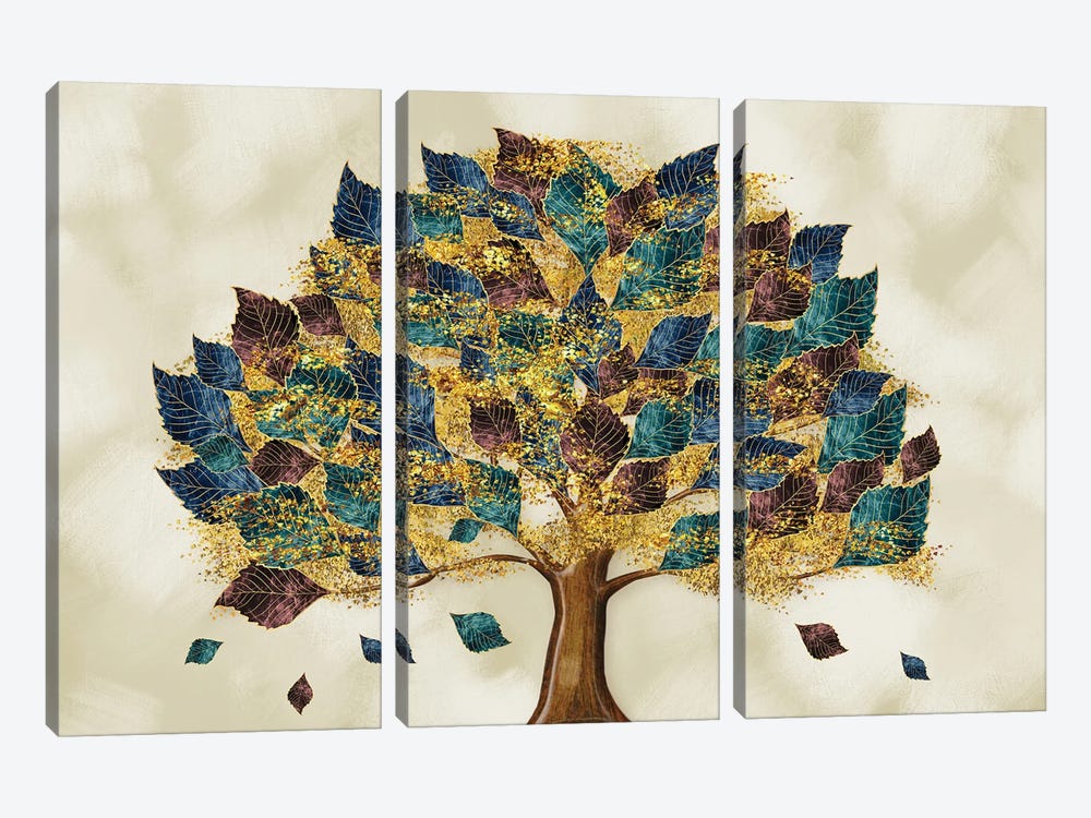 3D Tree Mural by Artsy Bessy 3-piece Canvas Artwork