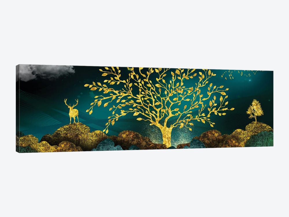Mystical Tree And The Night Sky by Artsy Bessy 1-piece Canvas Artwork