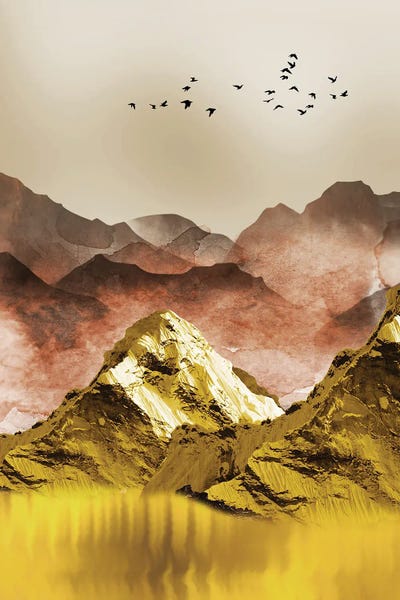 Golden Mountains I by Artsy Bessy art print