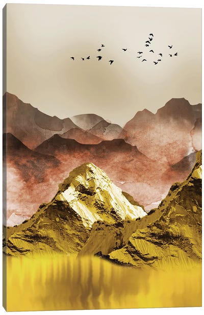 Golden Mountains I Canvas Art Print - Artsy Bessy
