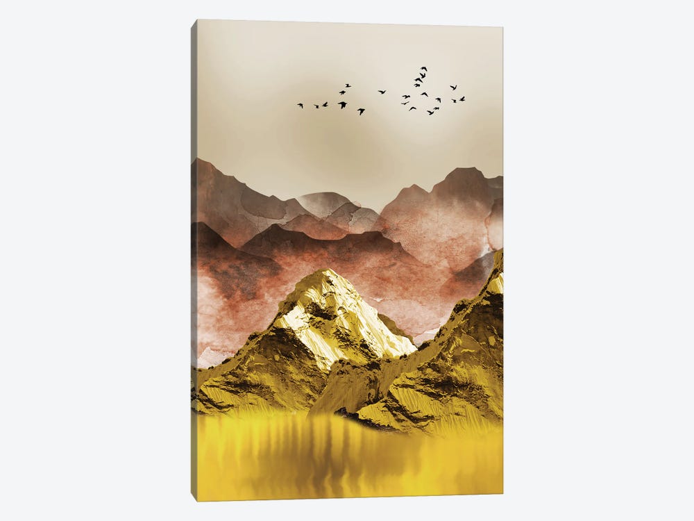 Golden Mountains I by Artsy Bessy 1-piece Canvas Print