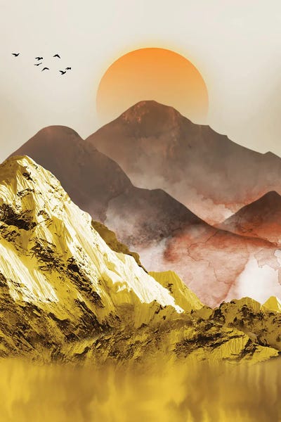 Golden Mountains II by Artsy Bessy art print