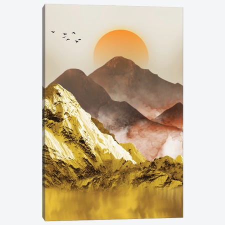 Golden Mountains II Canvas Print #ASY128} by Artsy Bessy Canvas Art