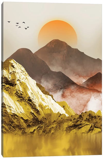 Golden Mountains II Canvas Art Print - Artsy Bessy