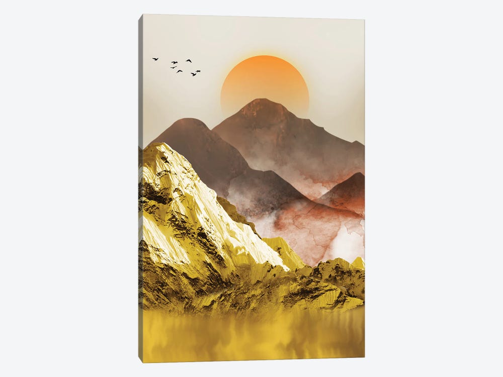 Golden Mountains II by Artsy Bessy 1-piece Canvas Wall Art