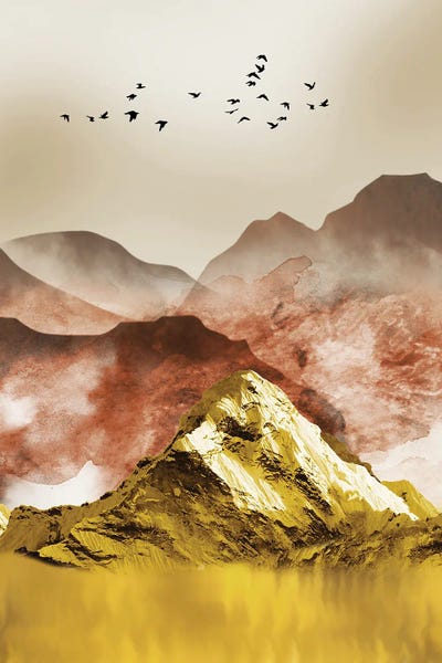 Golden Mountains III by Artsy Bessy art print