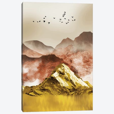 Golden Mountains III Canvas Print #ASY129} by Artsy Bessy Canvas Art