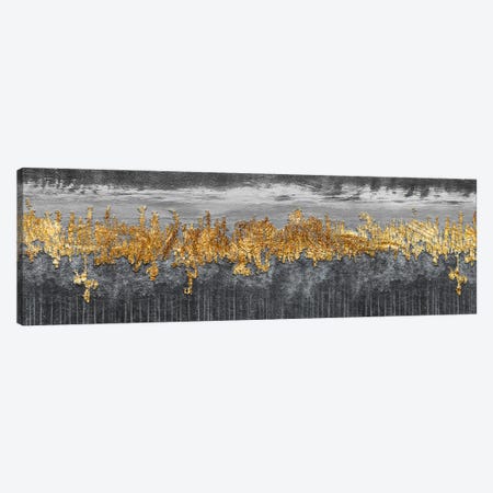 Rustic Gold And Grey Abstract Canvas Print #ASY136} by Artsy Bessy Canvas Artwork