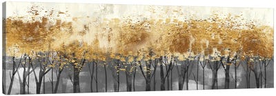 Forest Trees In Gold And Grey Canvas Art Print - Artsy Bessy