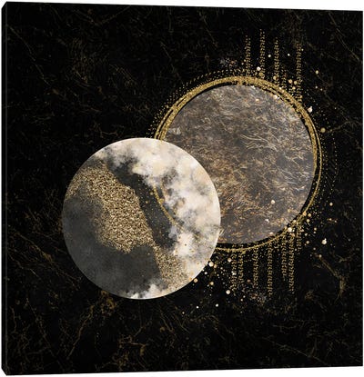 Glam Geo Marble And Splashes Of Gold Canvas Art Print
