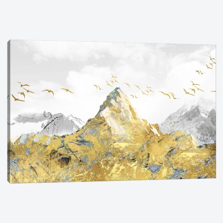 Golden Mountains Canvas Print #ASY140} by Artsy Bessy Canvas Art