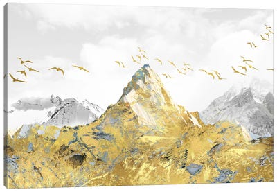 Golden Mountains Canvas Art Print - Artsy Bessy