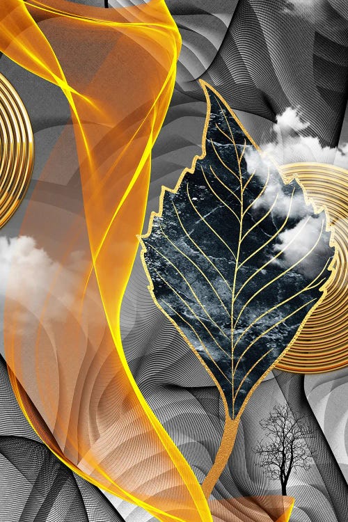 3D Art Leaf II by Artsy Bessy wall art