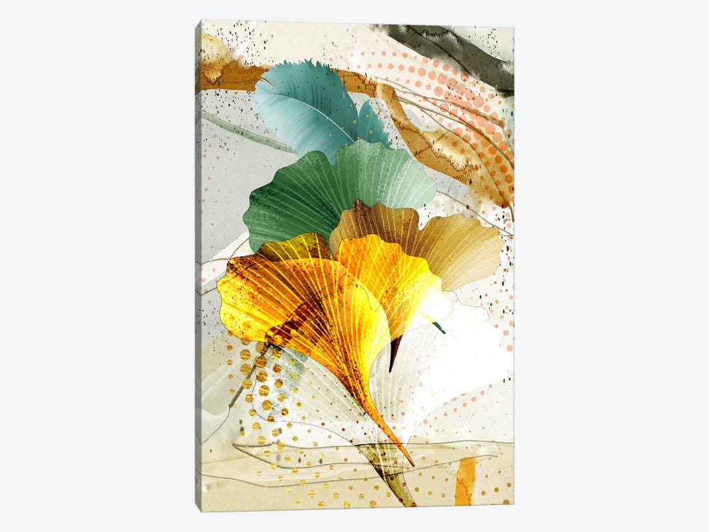 3D Leaves II by Artsy Bessy 1-piece Canvas Art Print
