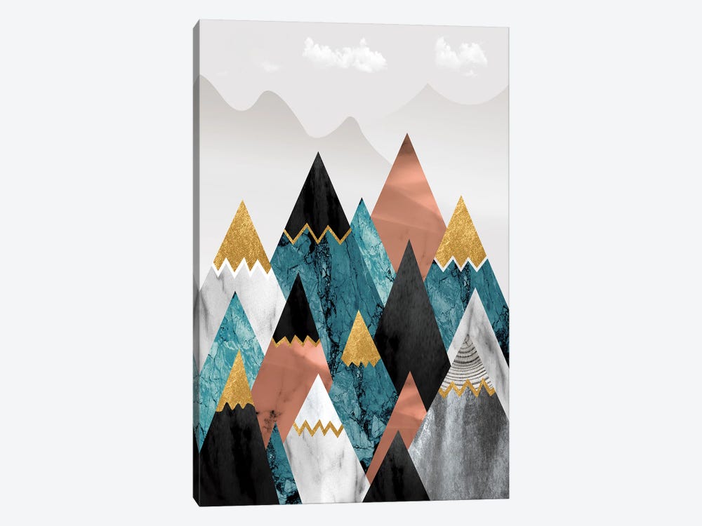 Whimsical Mountain Tops by Artsy Bessy 1-piece Canvas Artwork