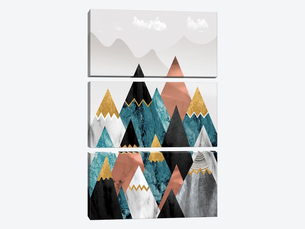 Whimsical Mountain Tops by Artsy Bessy 3-piece Canvas Artwork