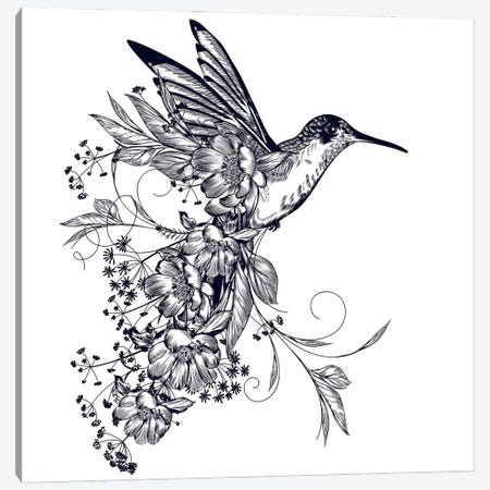 Hummingbird Canvas Print #ASY162} by Artsy Bessy Canvas Artwork