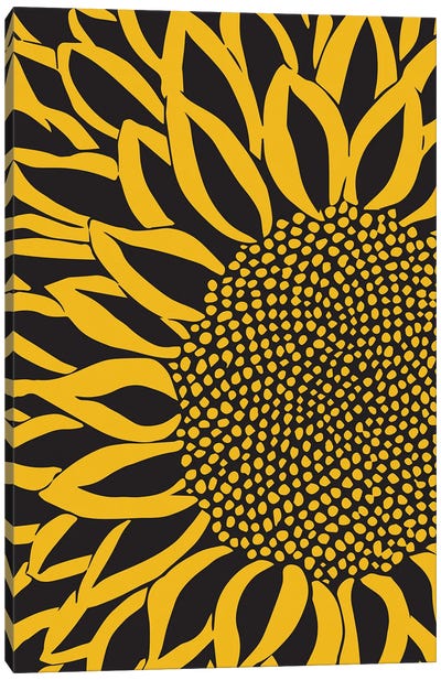 Sunflower Modern Art Canvas Art Print - Yellow Art