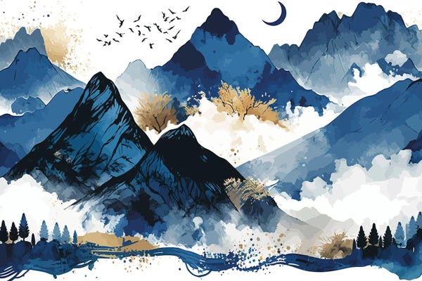 Blue & Gold: Blue Mountains by Artsy Bessy