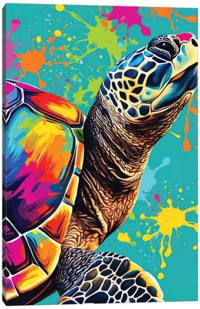 Sea Turtle Canvas Art Print - Reptile & Amphibian Art