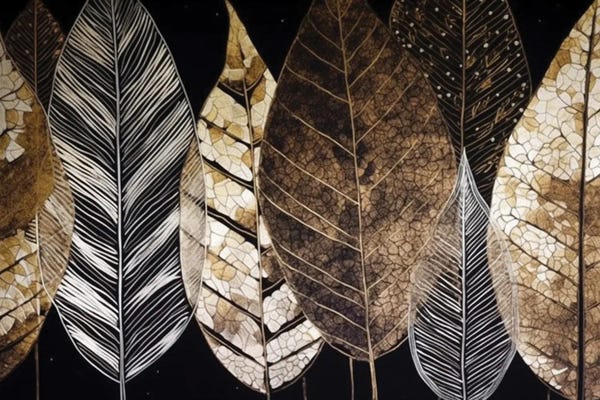 Rustic Décor: Leaves Modern Art by Artsy Bessy