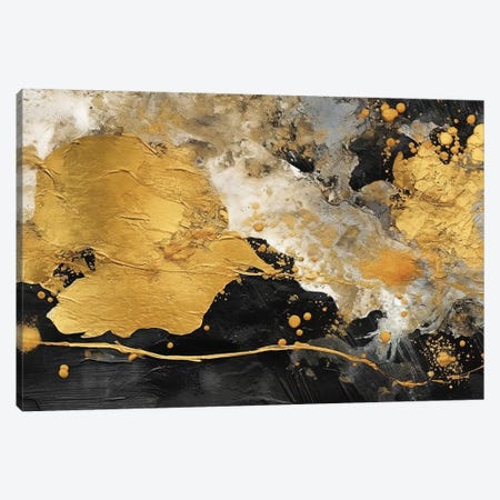 Black And Gold Painting Canvas Print #ASY193} by Artsy Bessy Canvas Print