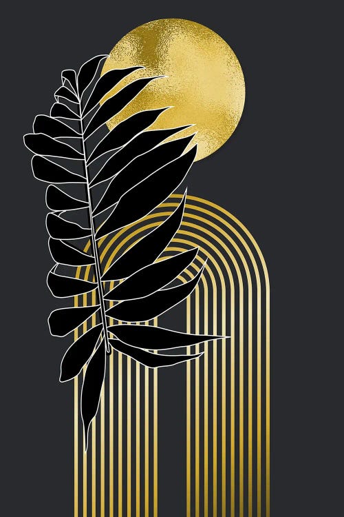 Geo Botanical Gold And Black