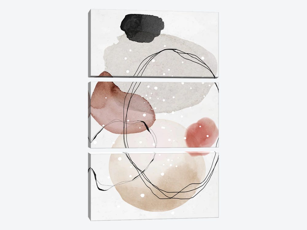 Minimalist Watercolor Abstract I by Artsy Bessy 3-piece Canvas Print