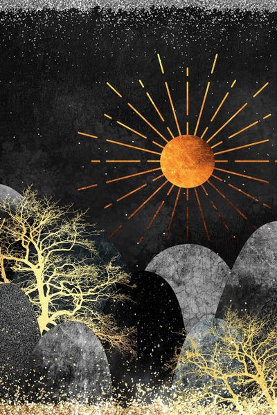 Refreshing Workspace: Ocean Pebbles And The Golden Waves by Artsy Bessy