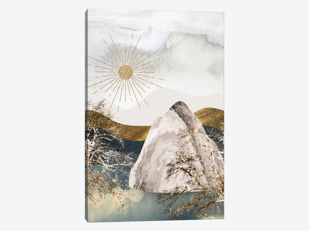 The Iceberg And The Midnight Sun - A Dreamy Winter Night by Artsy Bessy 1-piece Canvas Print