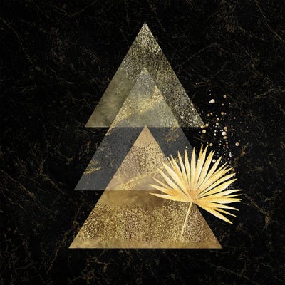 Golden Geo Minimalist Art I - With Gold Leaf Accent by Artsy Bessy art print