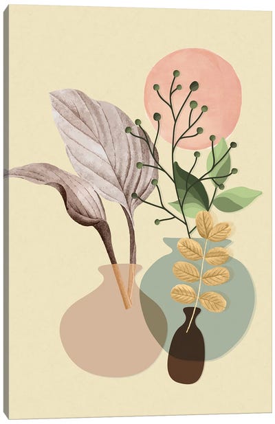 Earthen Jugs And Indoor Plants Canvas Art Print - Artsy Bessy