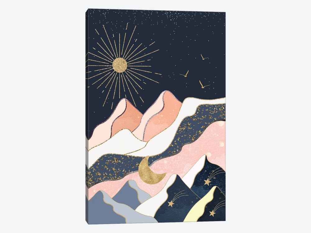 The Sun, The Moon, The Stars And The Mountains by Artsy Bessy 1-piece Art Print