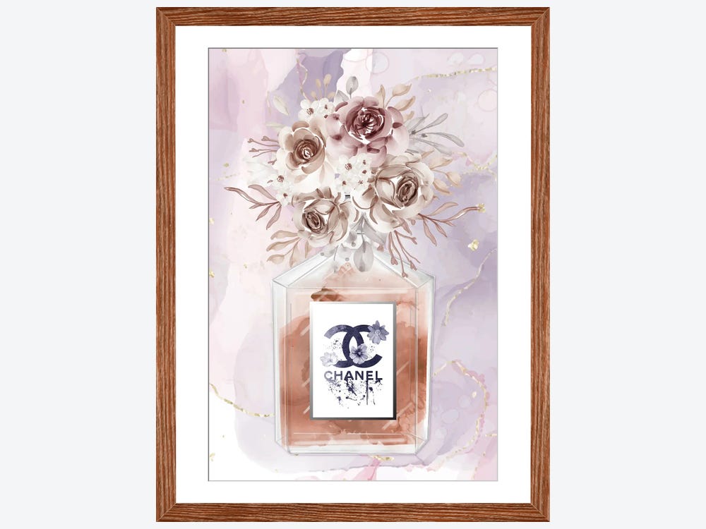 Canvas Wall Art Glam Perfume Chanel Pictures Wall Decor Orange