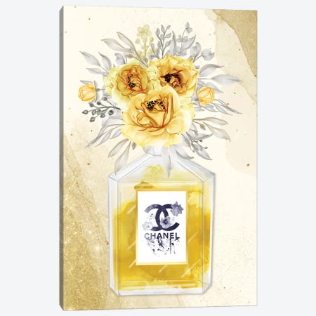 Sweet Escape: Chanel Perfume Bottle Canvas Print #ASY39} by Artsy Bessy Canvas Wall Art