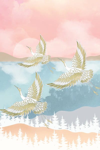 Dusk And The Golden Flight by Artsy Bessy multi panel art