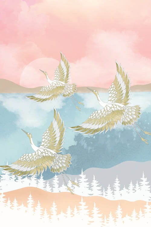 Dusk And The Golden Flight by Artsy Bessy wall art