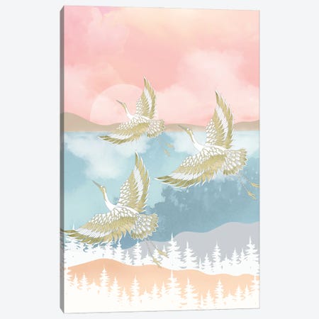 Dusk And The Golden Flight Canvas Print #ASY40} by Artsy Bessy Art Print