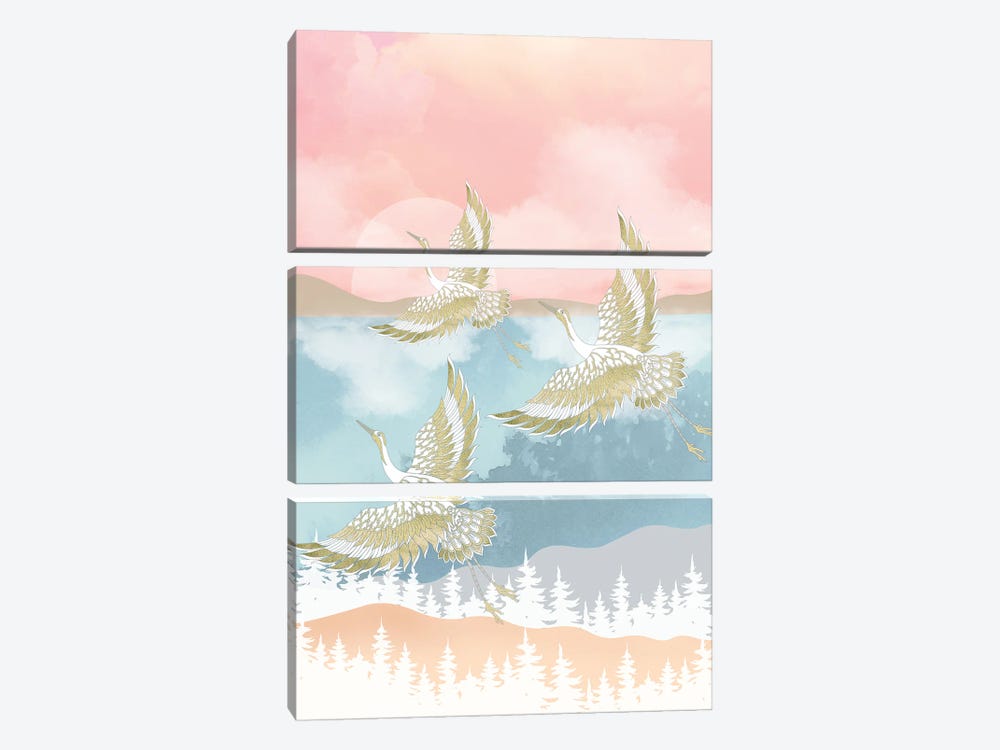 Dusk And The Golden Flight by Artsy Bessy 3-piece Art Print