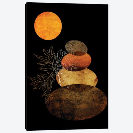 Stone Pyramid And The Moonlight Canvas Print #ASY43} by Artsy Bessy Art Print