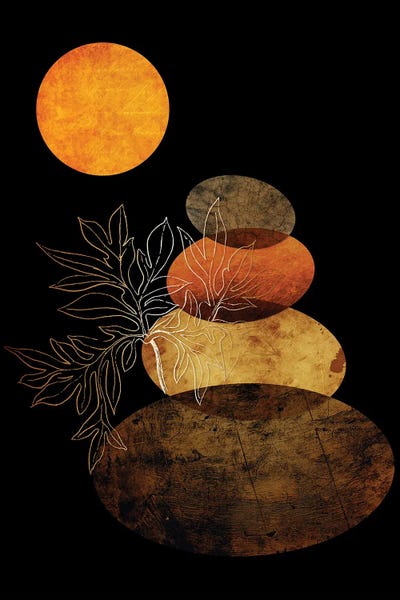 Rocks: Stone Pyramid And The Moonlight by Artsy Bessy