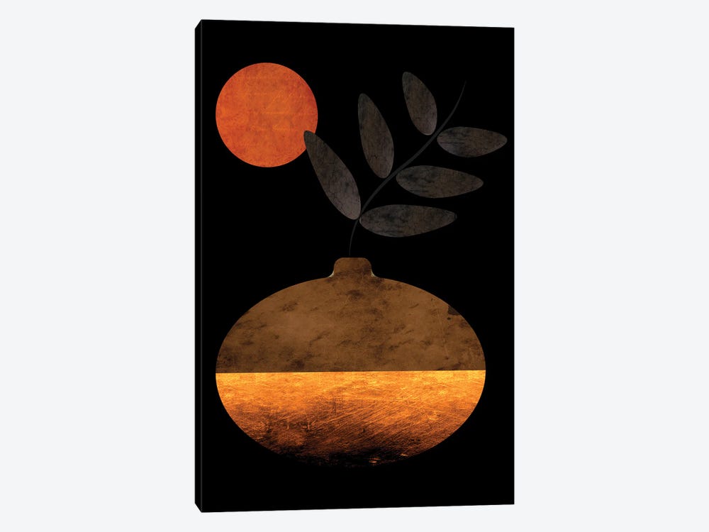 Earthen Jug And The Moonlight by Artsy Bessy 1-piece Canvas Art Print