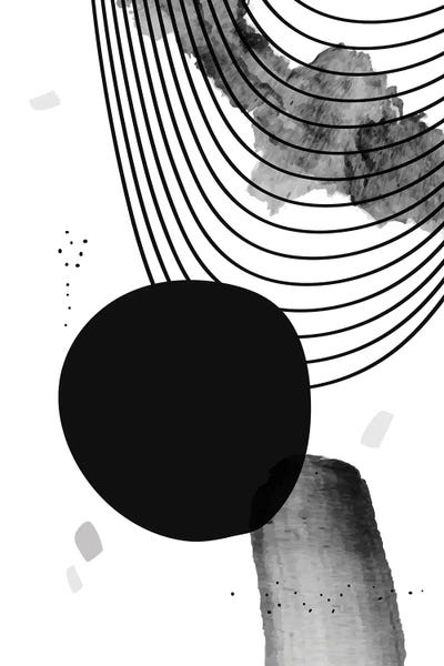 Watercolor Black And White Abstract Geometric I by Artsy Bessy multi panel art