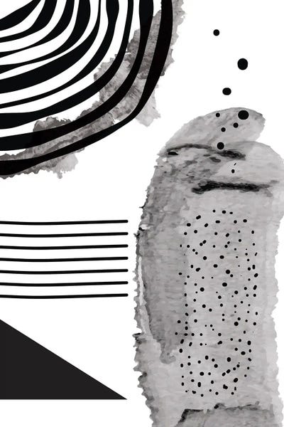Watercolor Black And White Abstract Geometric V by Artsy Bessy multi panel art