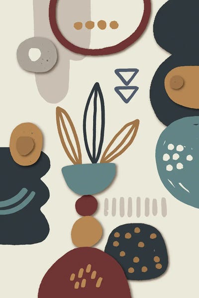 Terracotta Abstract Art I by Artsy Bessy multi panel art