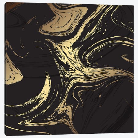 Gold On Black Marble Canvas Print #ASY64} by Artsy Bessy Canvas Art