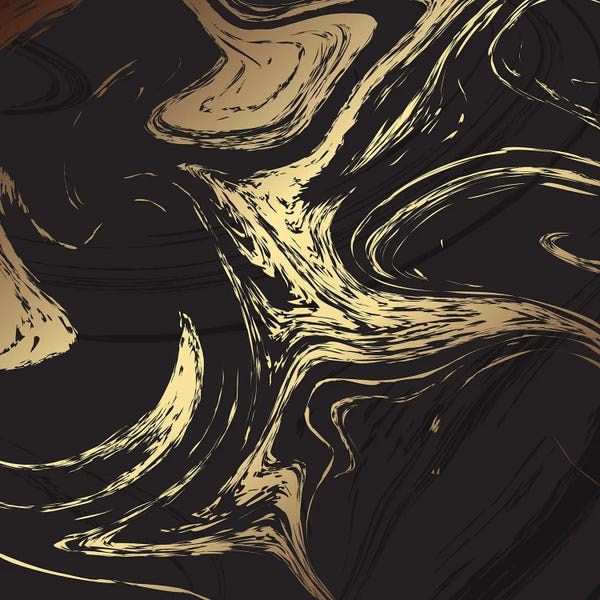Black & White & Gold: Gold On Black Marble by Artsy Bessy