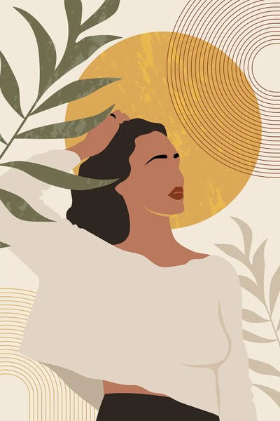 Women's Tops: Boho Portrait I by Artsy Bessy