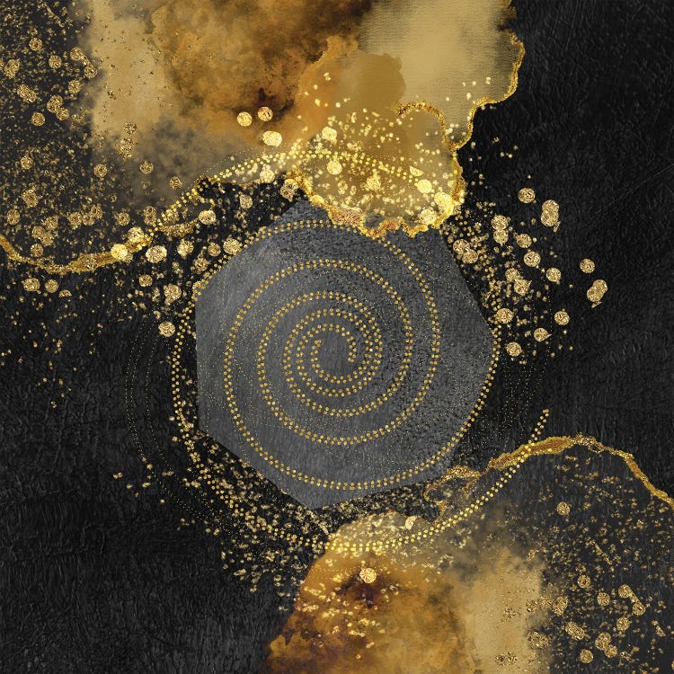 Glam Golden Spirals Geo Abstract II